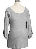 Maternity Button-Tab-Sleeve Tees