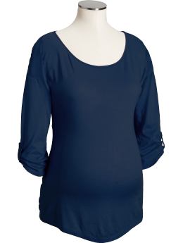 Maternity Button-Tab-Sleeve Tees
