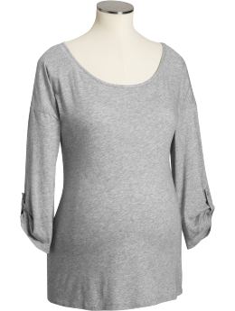 Maternity Button-Tab-Sleeve Tees