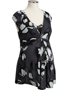 Maternity Double-Layer Knot-Front Tops
