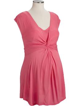 Maternity Double-Layer Knot-Front Tops