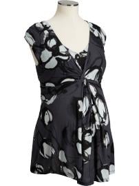 Maternity Double-Layer Knot-Front Tops