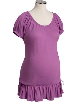 Maternity Linen-Blend Drop-Waist Tops