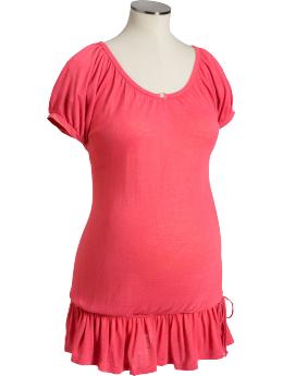 Maternity Linen-Blend Drop-Waist Tops