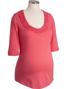 Maternity Ruffle-Neck Tops