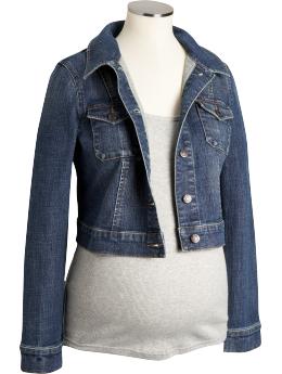 Maternity Cropped Denim Jackets