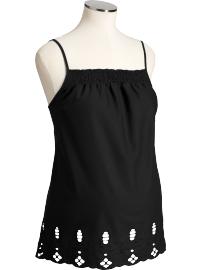 Maternity Lightweight Smocked Cut-Out Tops