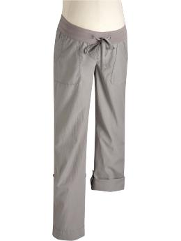 Maternity Low-Rise Twill Roll-Up Pants