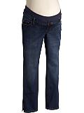 Maternity Low-Rise Ankle-Zip Jeans