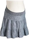 Maternity Tiered Chambray Skirts