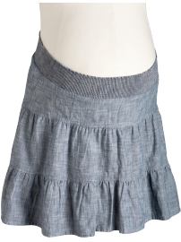 Maternity Tiered Chambray Skirts