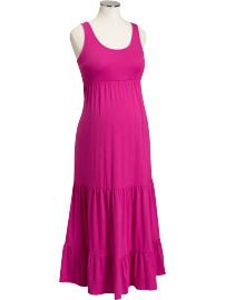 Maternity Tiered Jersey Maxi Tank Dresses