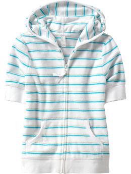 Girls Loop-Terry Metallic Zip Hoodies