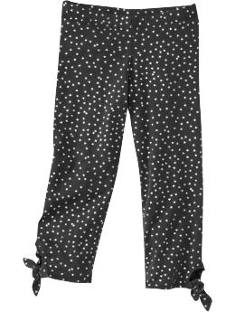 Girls Knotted-Tie Capri Leggings