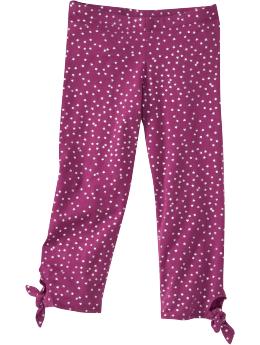 Girls Knotted-Tie Capri Leggings