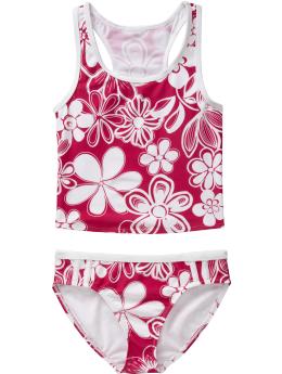 Girls Floral-Print Racerback Tankinis