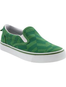 Boys Patterned Canvas Slip-Ons