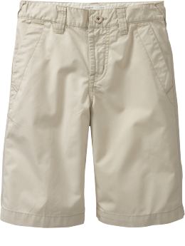 Boys Plain-Front Twill Shorts