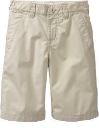 Boys Plain-Front Twill Shorts