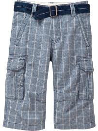 Boys Belted Graphic Cargo Shorts