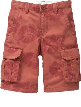 Boys Hibiscus-Print Cargo Shorts