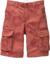 Boys Hibiscus-Print Cargo Shorts