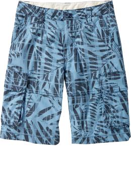 Boys Leaf-Print Cargo Shorts