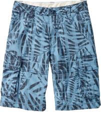 Boys Leaf-Print Cargo Shorts