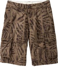 Boys Leaf-Print Cargo Shorts