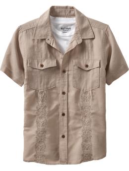 Boys Linen-Blend Guayabera Shirts