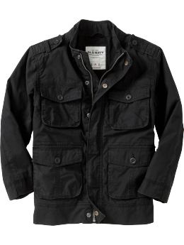 Boys Lined Canvas Military Jackets