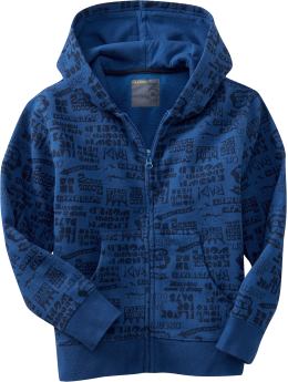 Boys Urban-Print Zip Hoodies