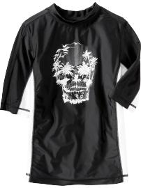 Boys Palm-Tree Skull Graphic Rashguards