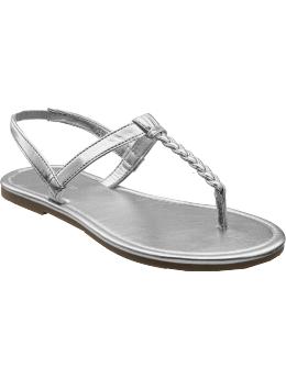 Girls Braided Thong Sandals