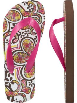 Girls Printed Flip-Flops