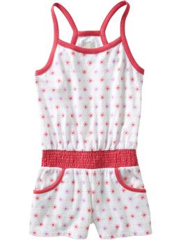 Girls Geometric-Print Jersey Rompers