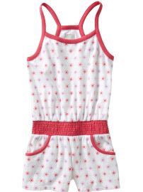 Girls Geometric-Print Jersey Rompers