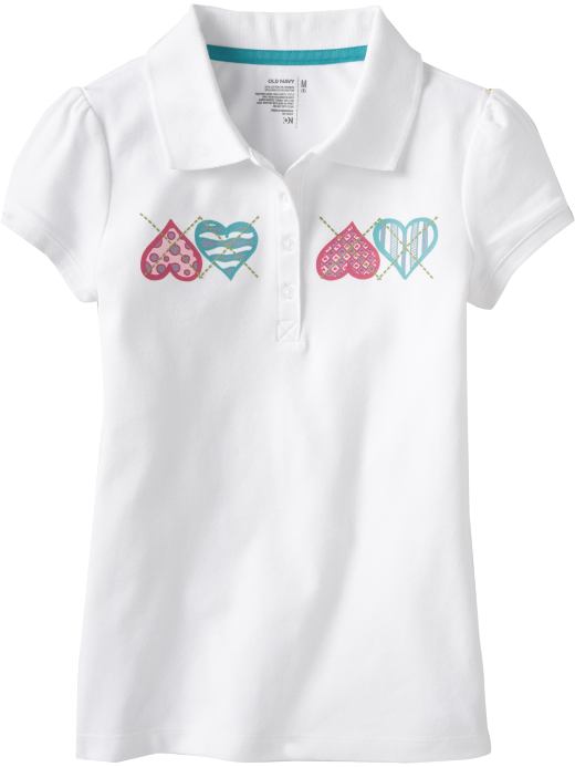 Old Navy Girls Patterned Pique Polos