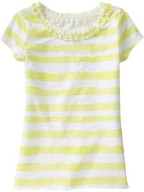Girls Ruffled Slub-Knit Tees