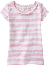 Girls Ruffled Slub-Knit Tees