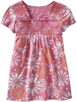 Girls Smocked Babydoll Tops