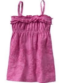 Girls Slub-Knit Ruffled Tanks