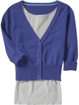 Girls V-Neck Cropped Cardigans