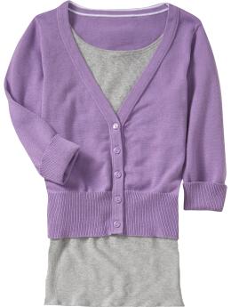 Girls V-Neck Cropped Cardigans