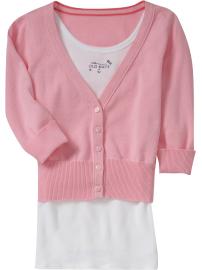 Girls V-Neck Cropped Cardigans