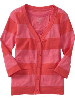 Girls Slub-Knit Cardigan Twin Sets