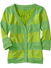 Girls Slub-Knit Cardigan Twin Sets