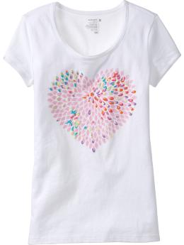 Girls Flower-Graphic Tees