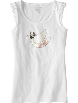 Girls Sparkle Bird Graphic Tees