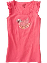 Girls Sparkle Bird Graphic Tees